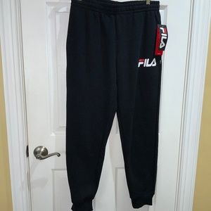 Fila joggers Sz S elastic waist pockets logo new unisex
